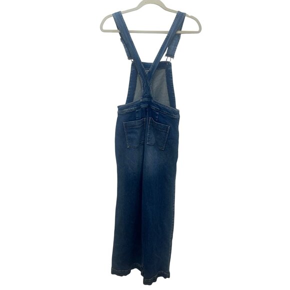 Evereve wide leg overall denim classic bib style 24 - Picture 11 of 13